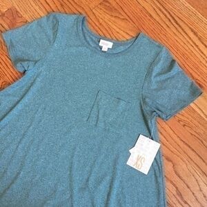 NEW LuLaRoe Leggings Soft Heather Green Carly High Low Swing Dress Sz XS
